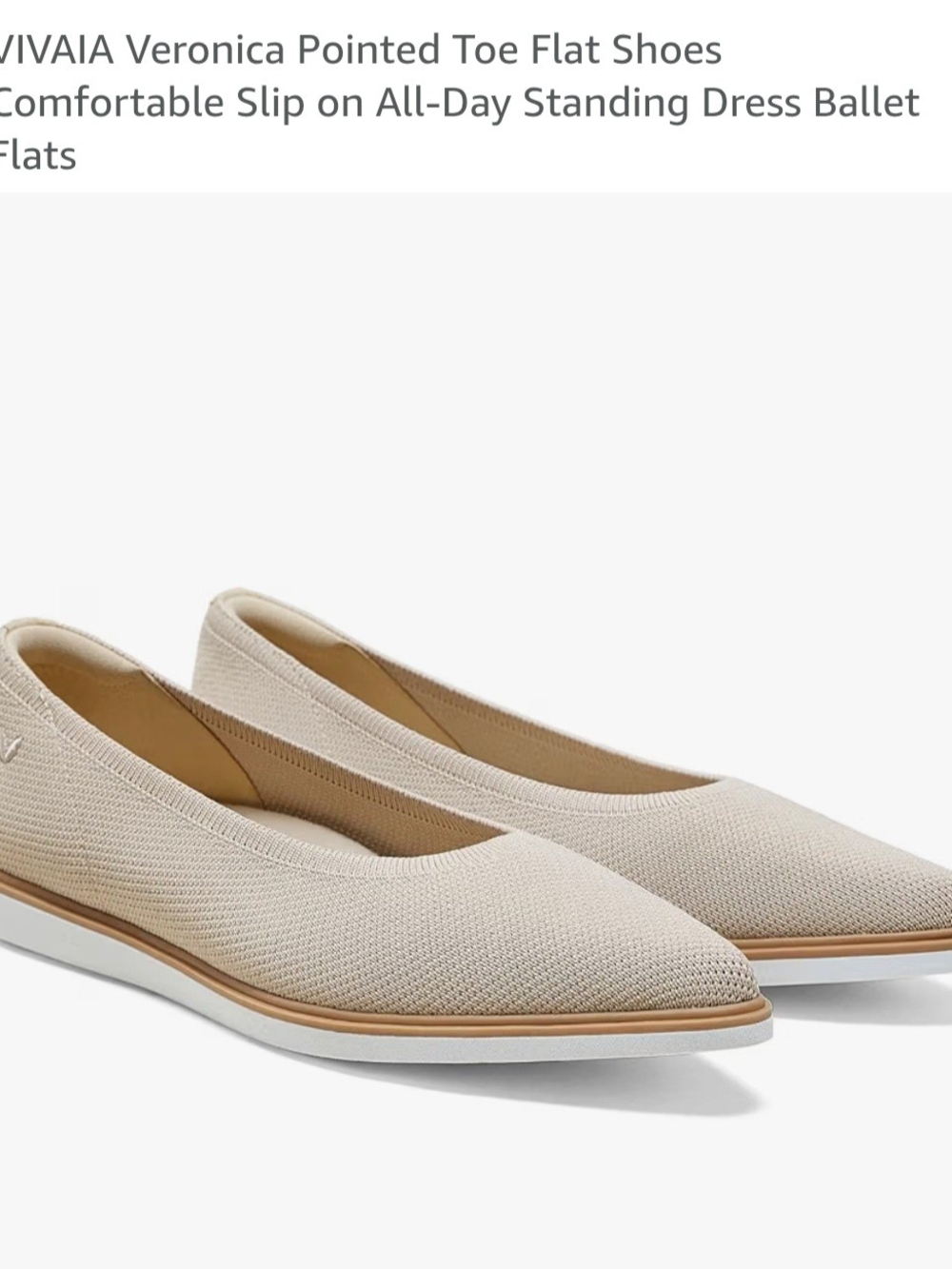 VIVAIA Veronica Pointed Toe Flats Women All Day Comfort Shoes Sz 8.5